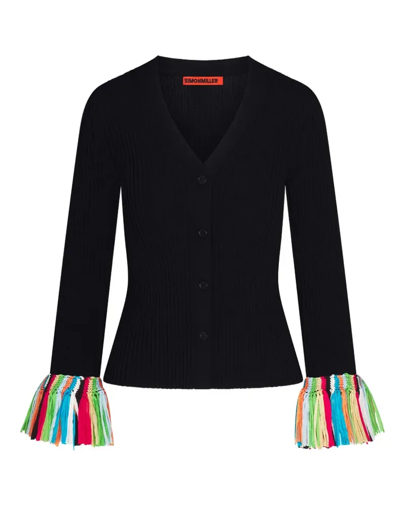 Simon Miller Cara Cardigan mit Fransenbesatz - Schwarz Schwarz