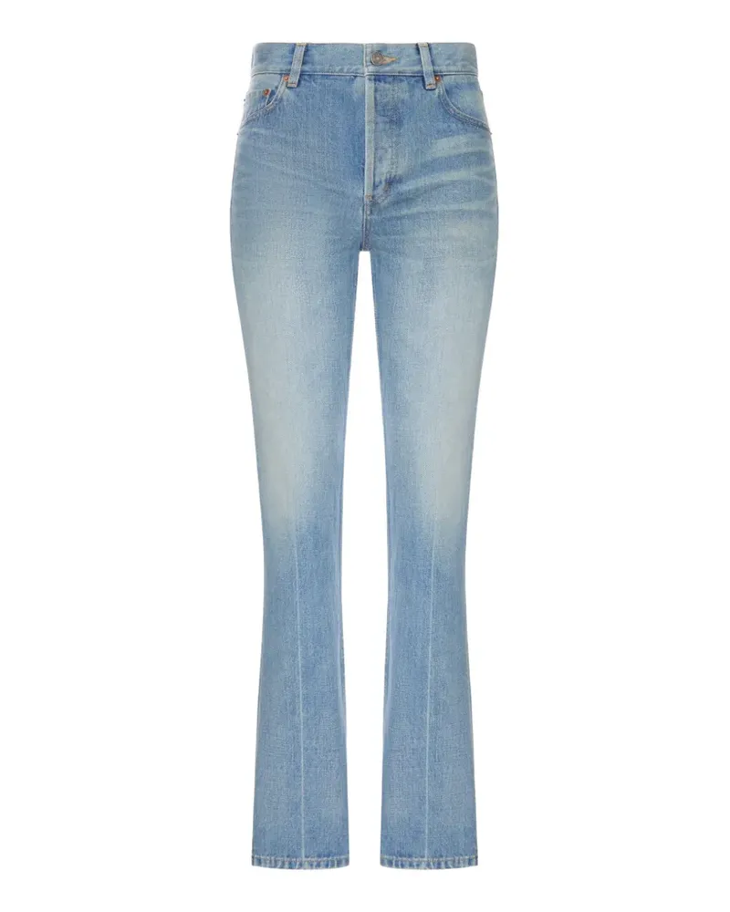 Saint Laurent Halbhohe Straight-Leg-Jeans - Blau Blau