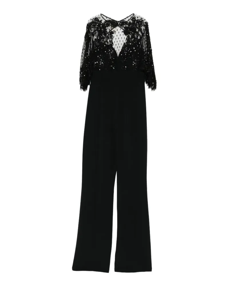 Zuhair Murad Jumpsuit mit Spitze und Cape - Schwarz Schwarz