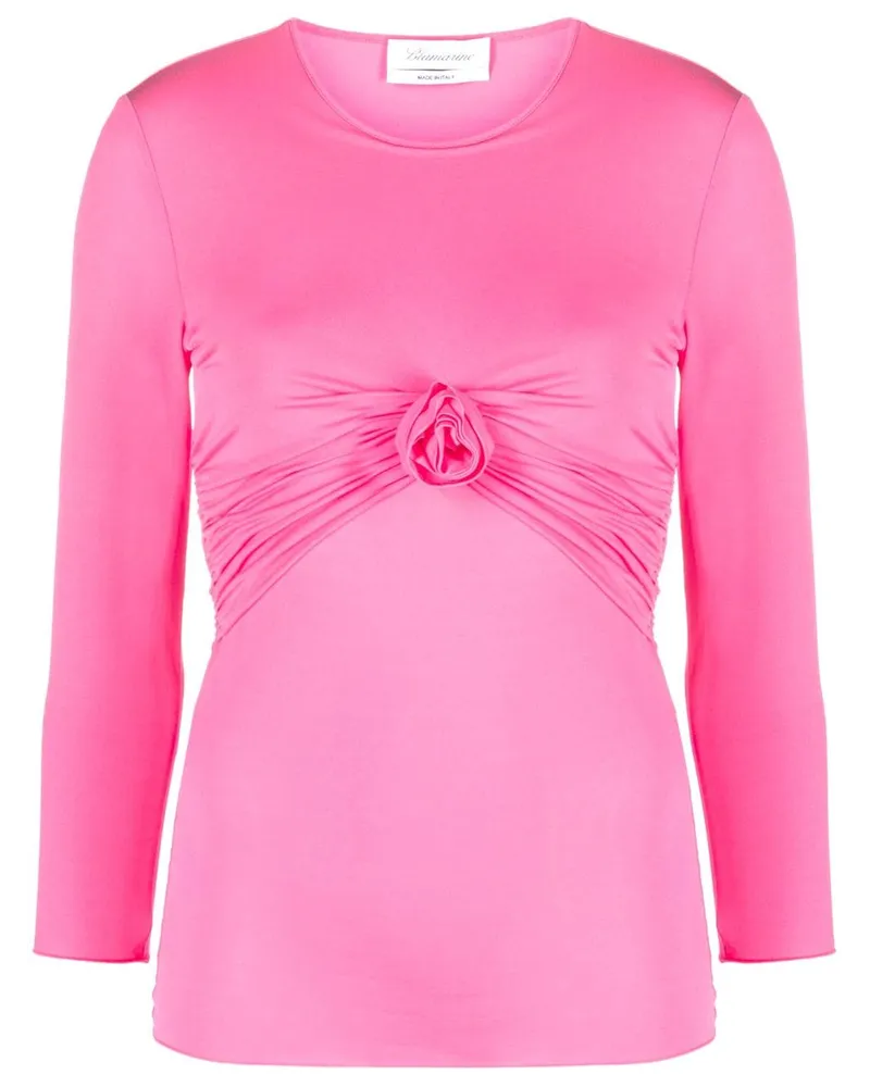Blumarine T-Shirt mit Blumenapplikation - Rosa Rosa