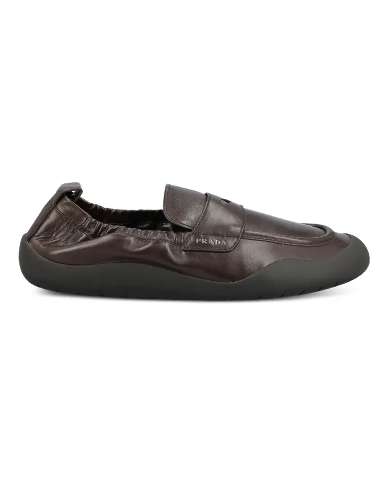 Prada leather penny-slot sneakers - Braun Braun