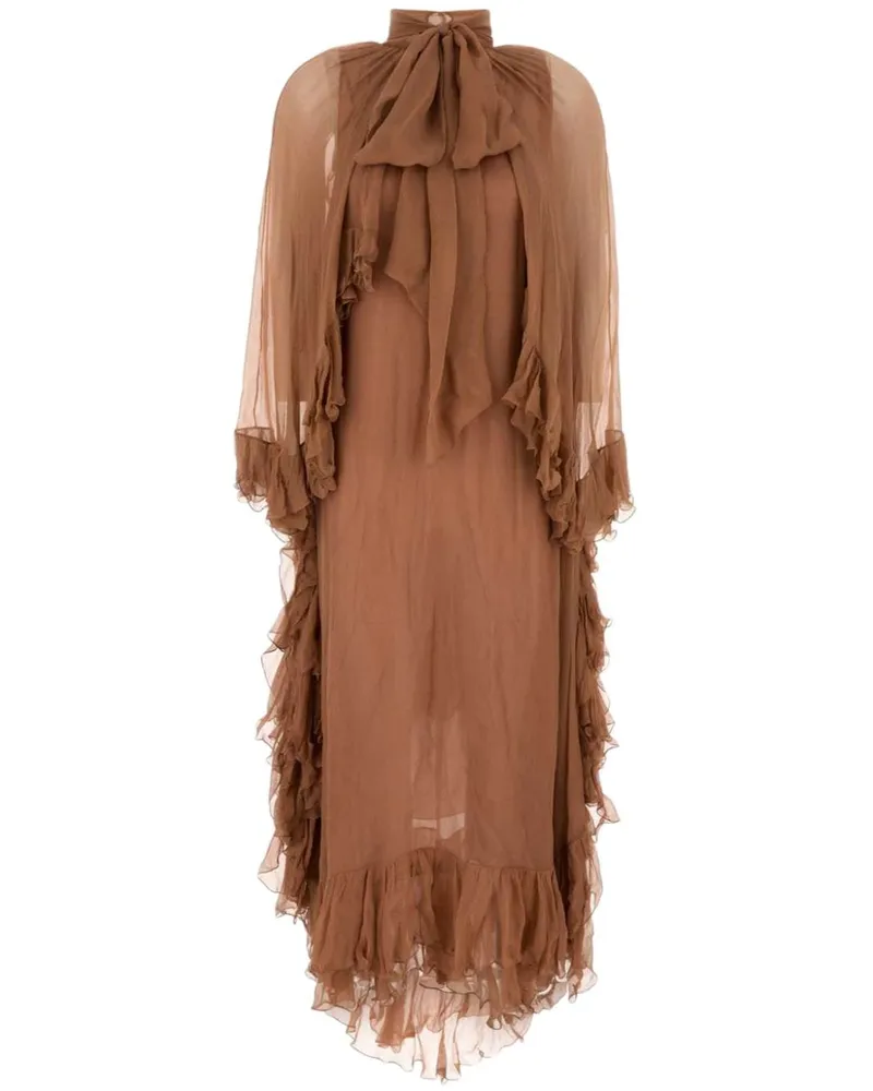 Chloé RO06 Midikleid - Braun Braun