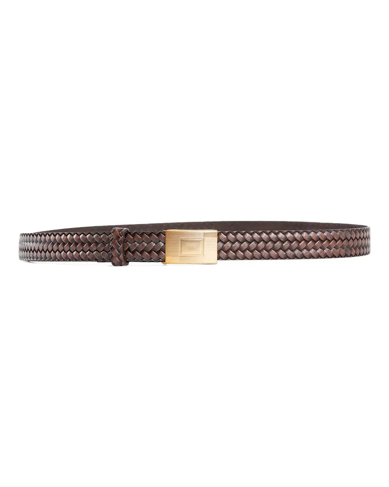 Taiga Takahashi basketweave pattern belt - Braun Braun