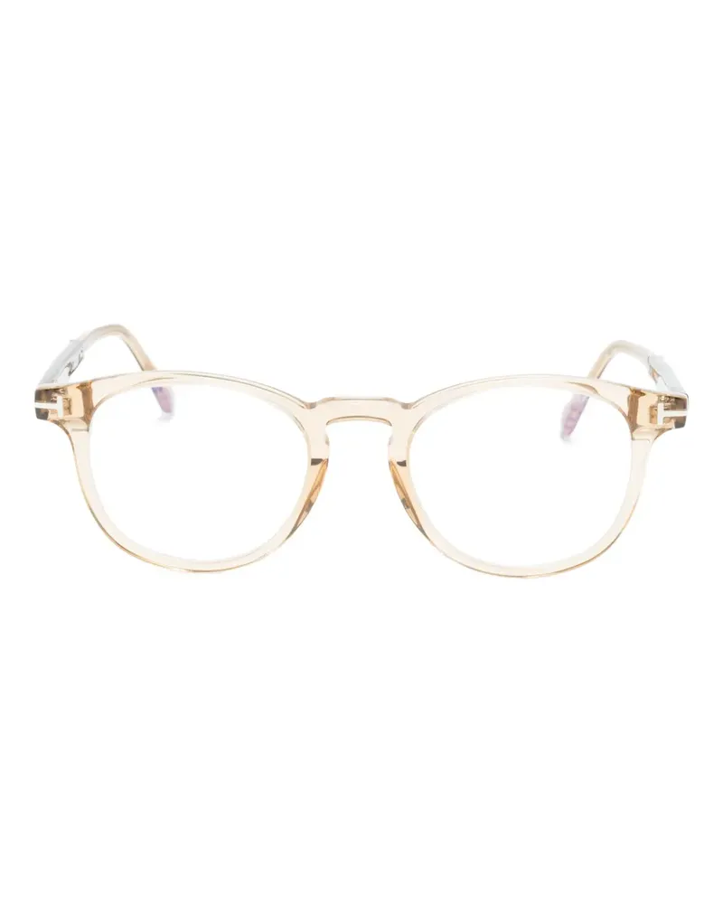 Tom Ford Transparente Brille mit Panto-Gestell - Nude Nude