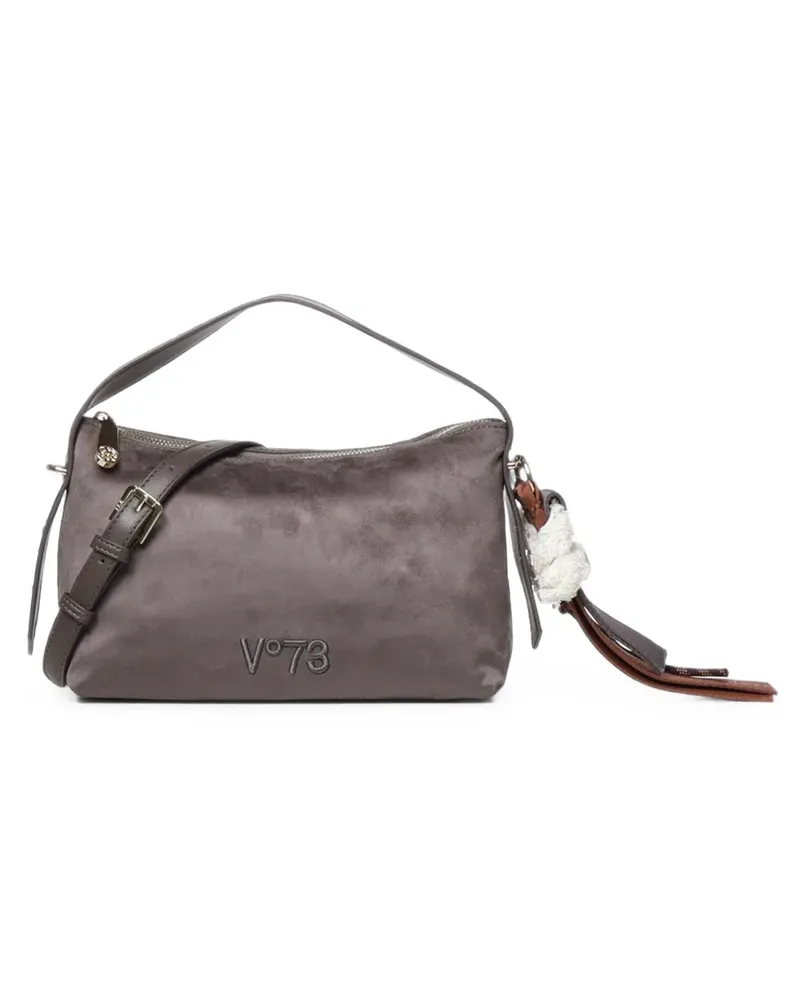 V°73 Danielle Schultertasche mit Fransen - Grau Grau