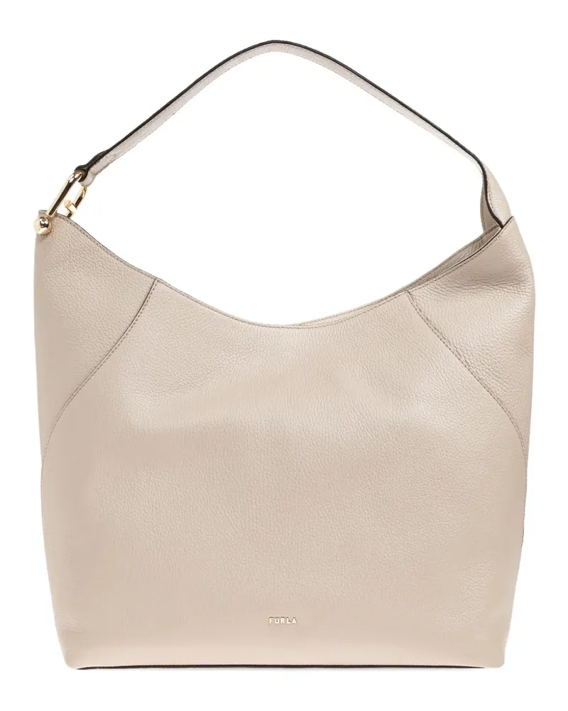 Furla Lara grained-leather shoulder bag - Nude Nude