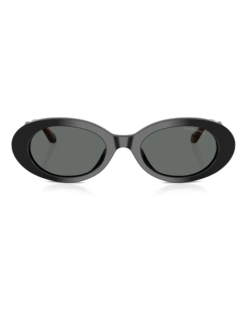 Giorgio Armani Sonnenbrille mit ovalem Gestell - Schwarz Schwarz