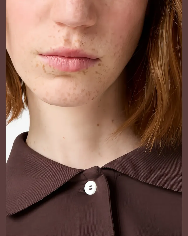 Miu Miu Poloshirt mit gestreiften Ärmeln - Braun Braun