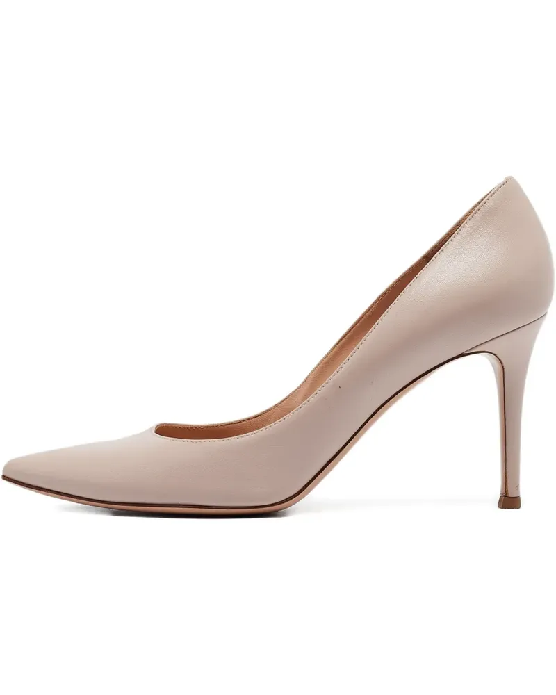 Gianvito Rossi 2024 Spitze Pumps aus Leder - Nude Nude