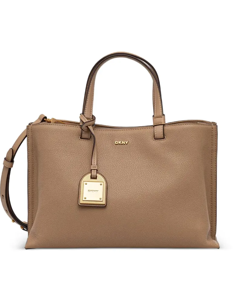 DKNY Alya logo-plaque tote bag - Nude Nude