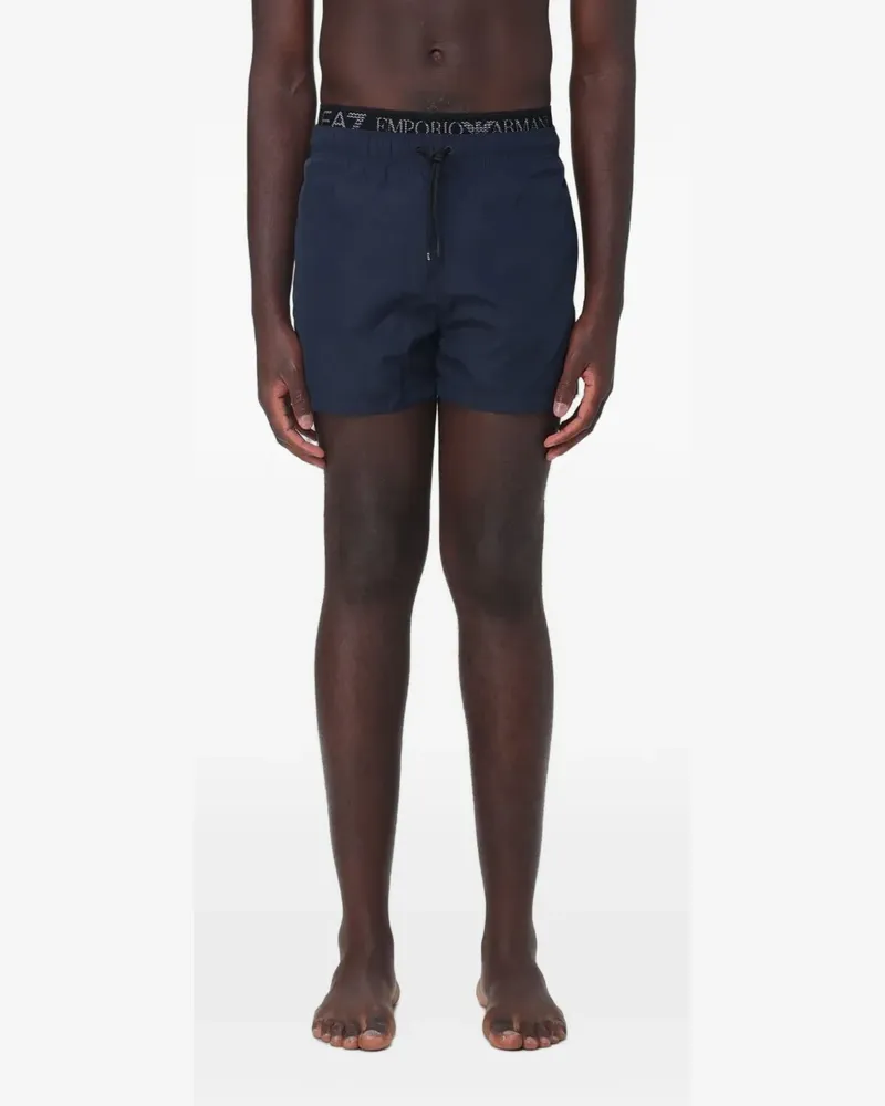 EA7 Badeshorts mit Logo-Bund - Blau Blau