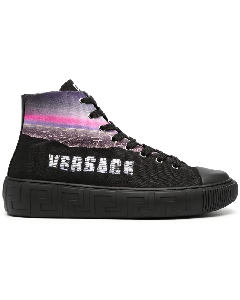 Versace High-Top-Sneakers mit  Hills-Print - Schwarz Schwarz