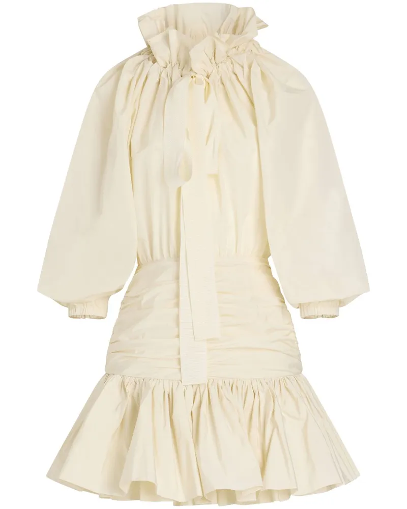 Patou Volume Minikleid mit Ärmeln - Weiß Weiß