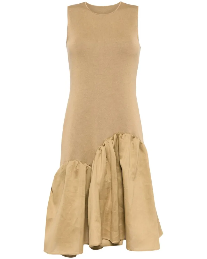 JNBY Asymmetrisches Patchwork-Midikleid - Braun Braun