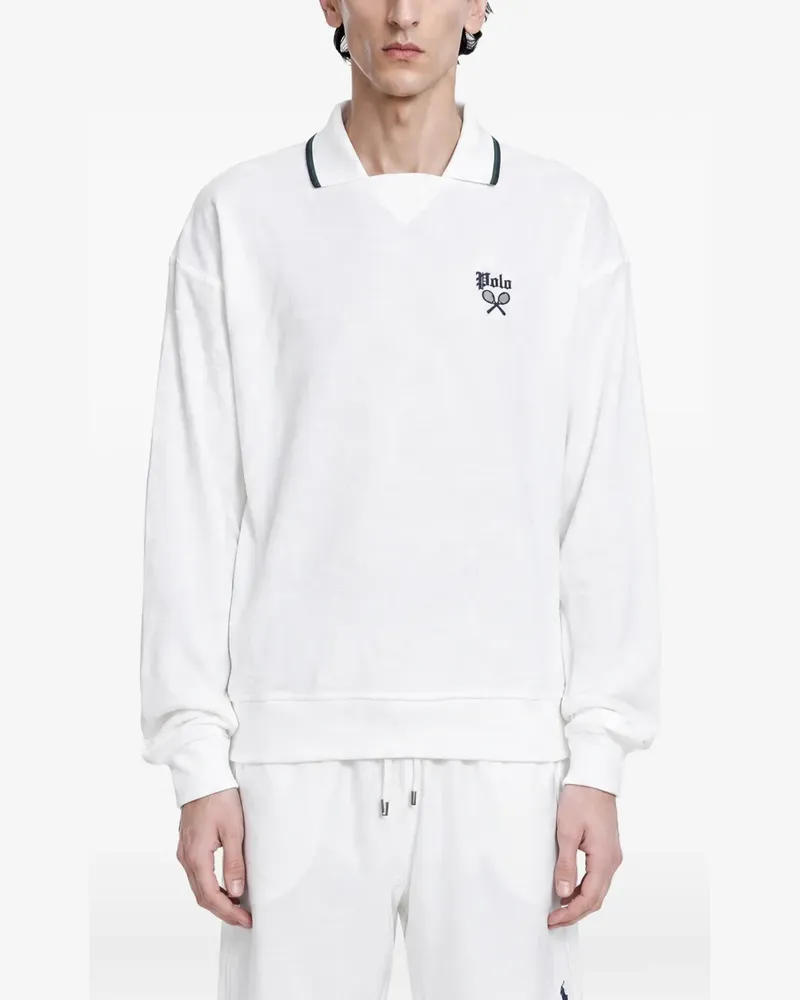 Ralph Lauren Sweatshirt mit Poloshirtkragen - Weiß Weiß