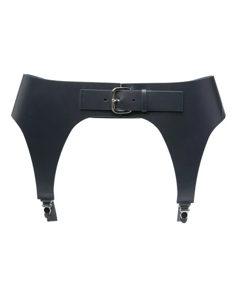 Jean Paul Gaultier Strumpfhalter aus Leder - Blau Blau