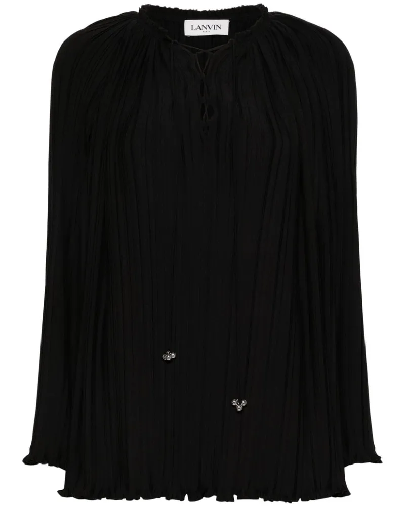 Lanvin Plissierte Bluse - Schwarz Schwarz