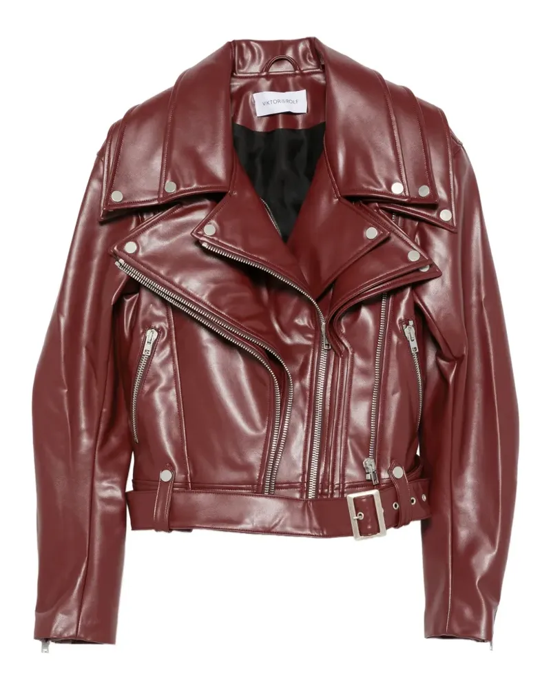 Viktor & Rolf Bikerjacke im Layering-Look - Rot Rot