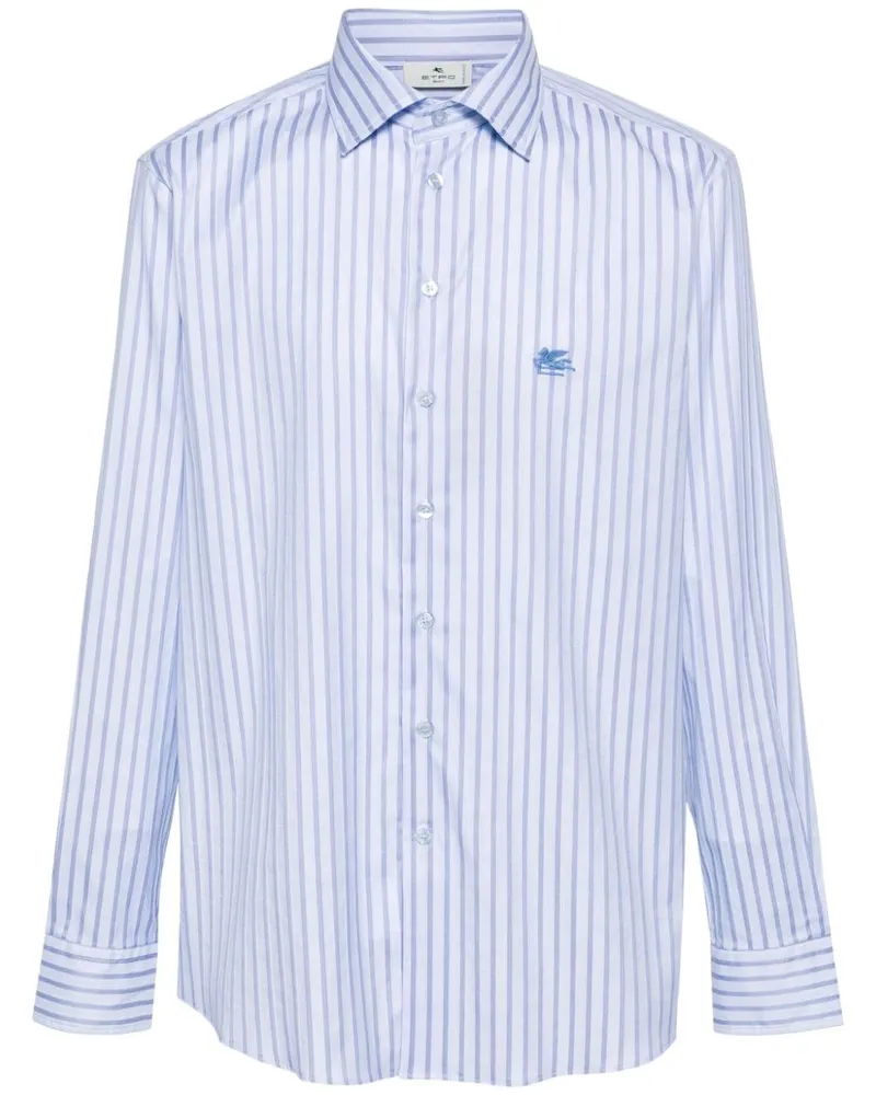 Etro Hemd mit Pegaso-Stickerei - Blau Blau