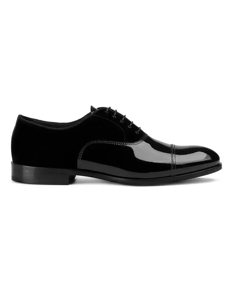 Doucal´s patent-finish leather oxford shoes - Schwarz Schwarz