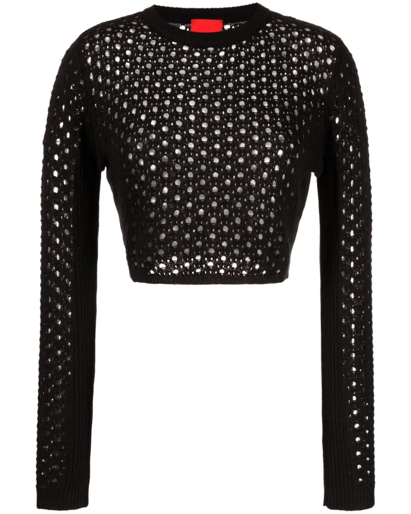 Cashmere In Love Gehäkelter Ria Pullover Schwarz