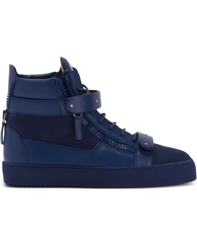 Giuseppe Zanotti COBY MATT High-Top-Sneakers mit Schnürung - Blau Blau