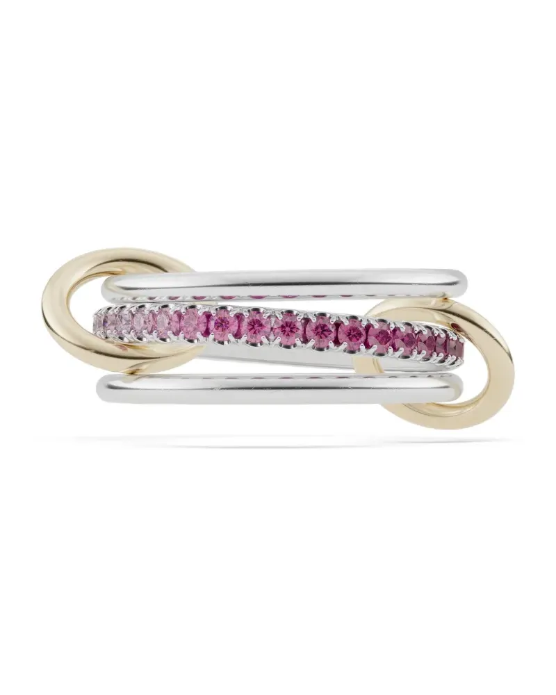 Spinelli Kilcollin 18kt Interlocking Gelbgoldring mit pinkem Saphir - Silber Silber