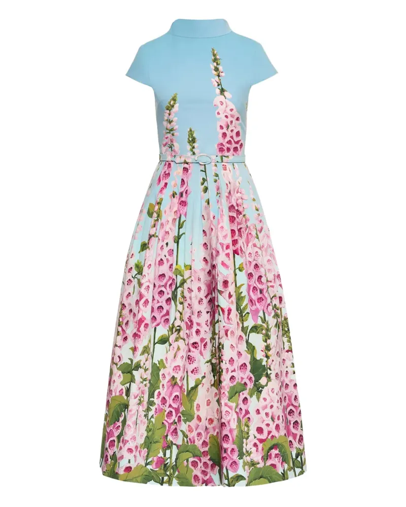 Oscar de la Renta Kleid mit Muster - Blau Blau