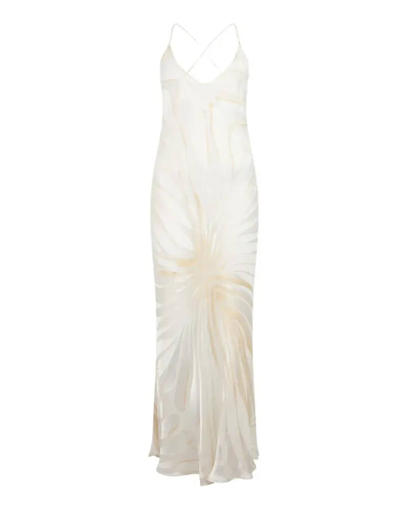 Roberto Cavalli Devoré-Maxikleid - Weiß Weiß