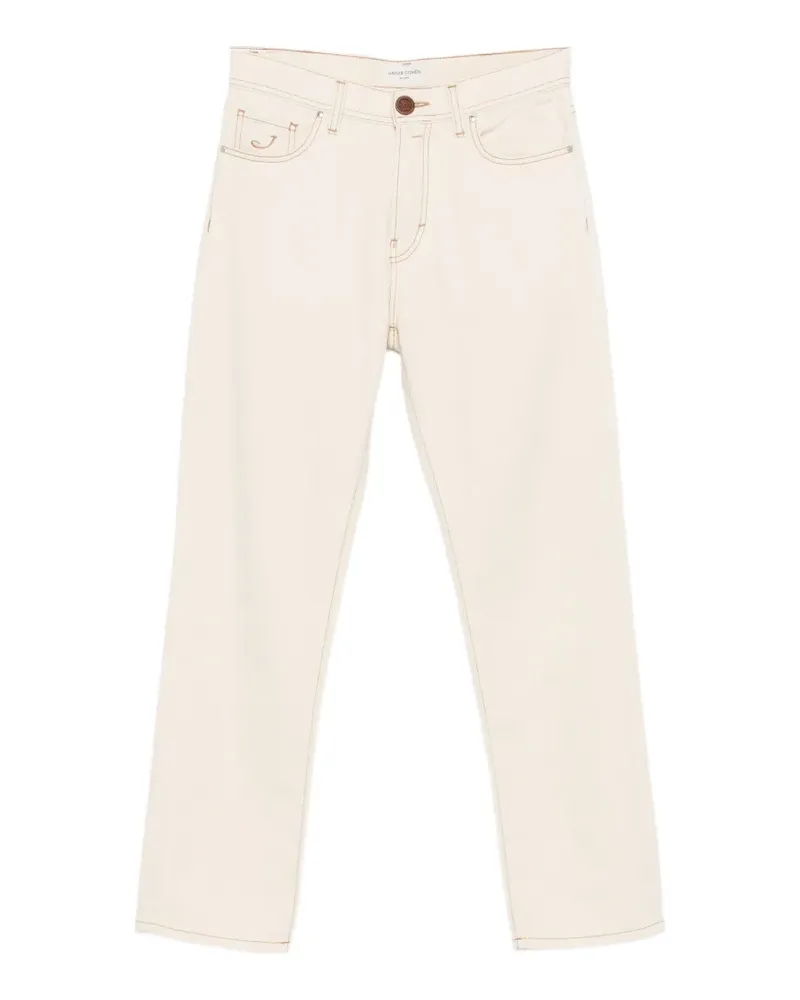 Jacob Cohën Straight-Leg-Jeans mit Logo-Patch - Nude Nude