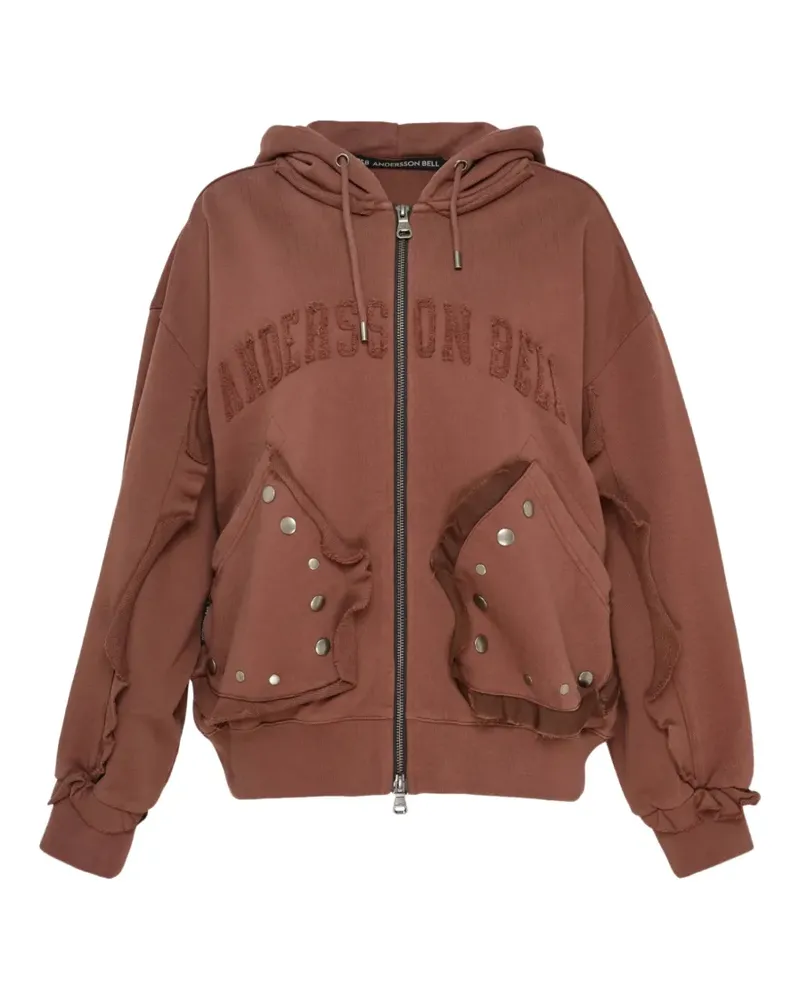 Andersson Bell raw-cut studded hoodie - Braun Braun