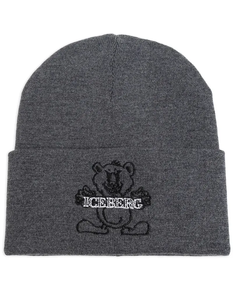 Iceberg Beanie mit Logo-Stickerei - Grau Grau