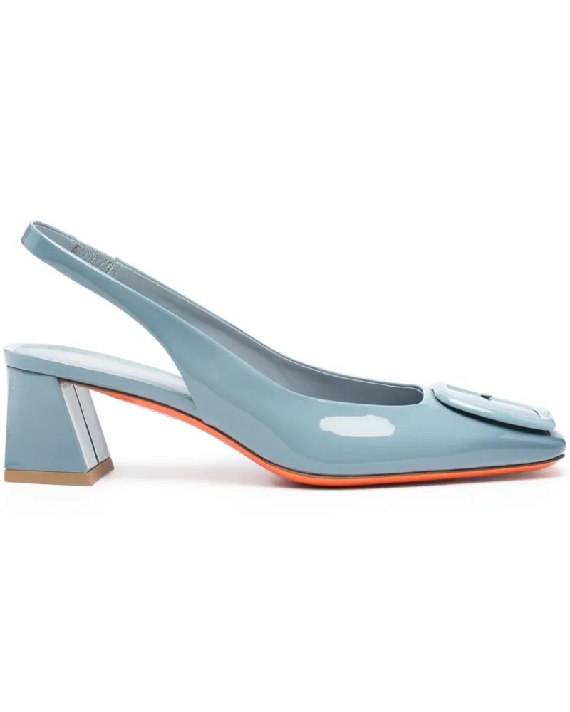 Santoni Pumps aus Lackleder 50mm - Blau Blau