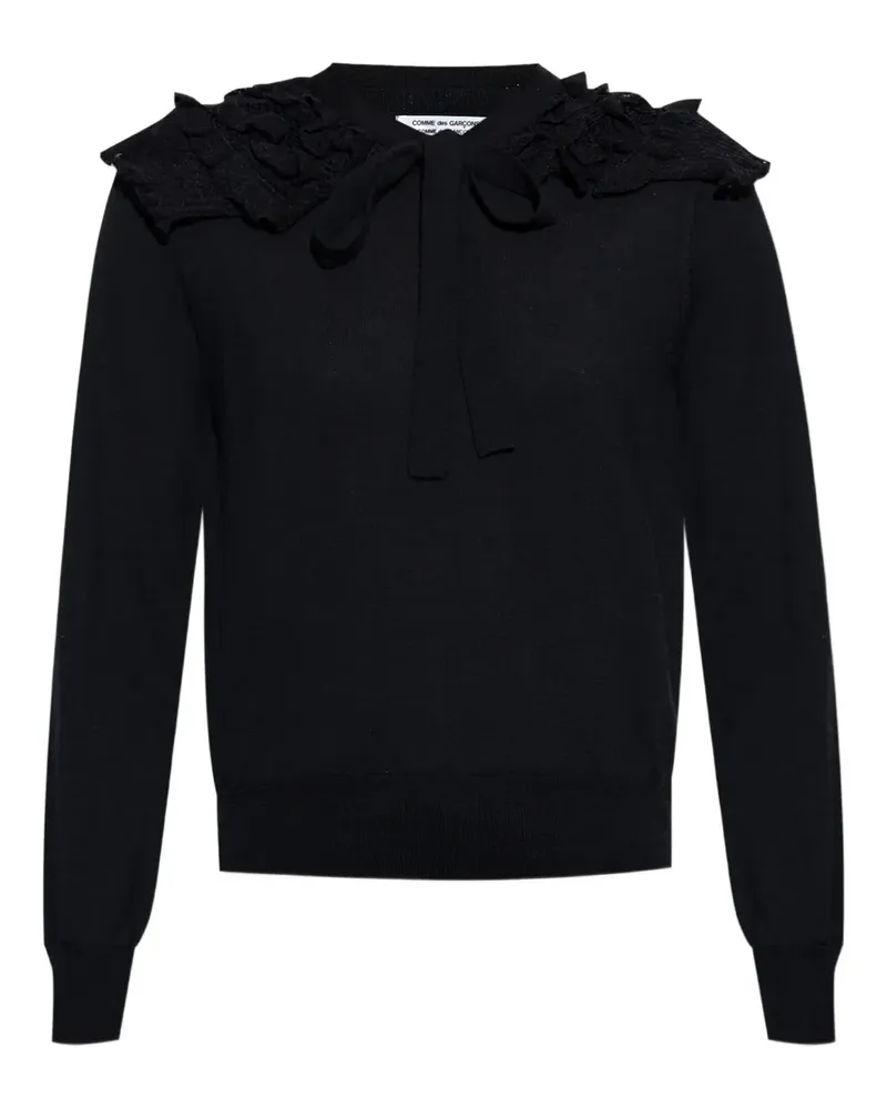 Comme des Garçons Cardigan mit Rüschendetail - Schwarz Schwarz