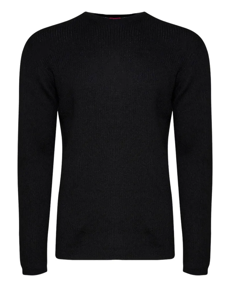 The Elder Statesman Gerippter Pullover - Schwarz Schwarz