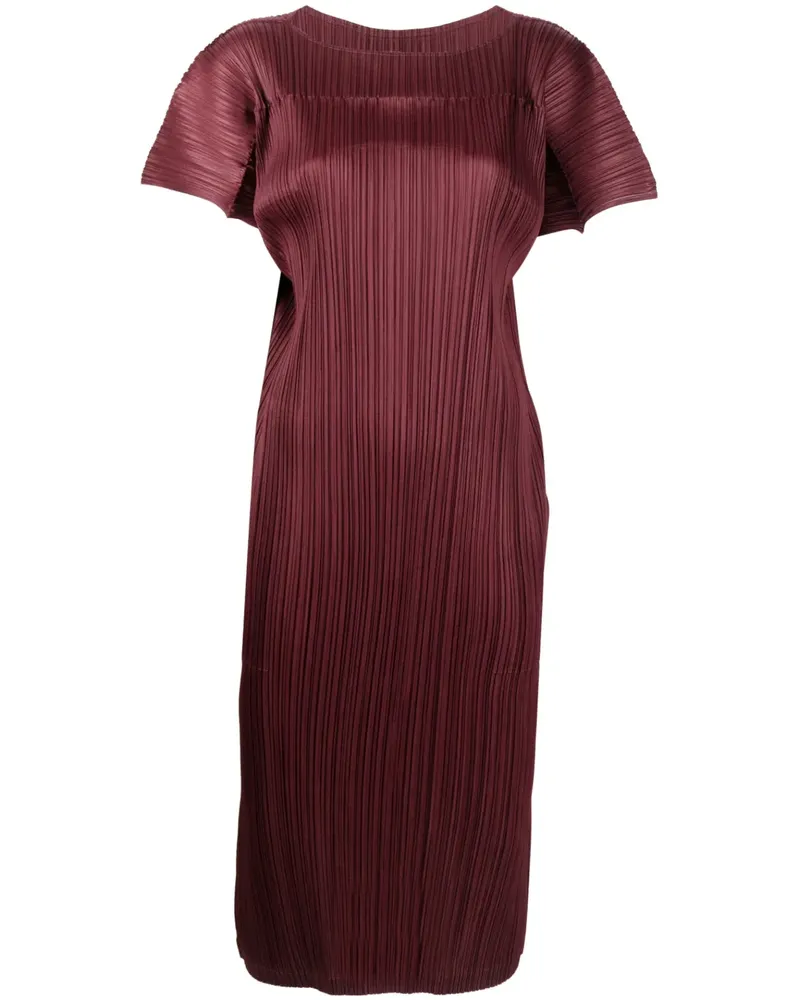 Issey Miyake Kleid mit U-Boot-Ausschnitt - Rot Rot