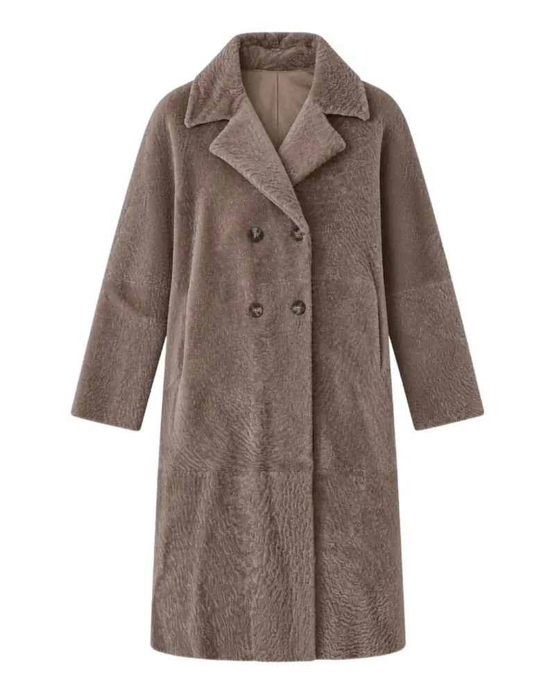 ASPESI double-breasted shearling coat - Braun Braun
