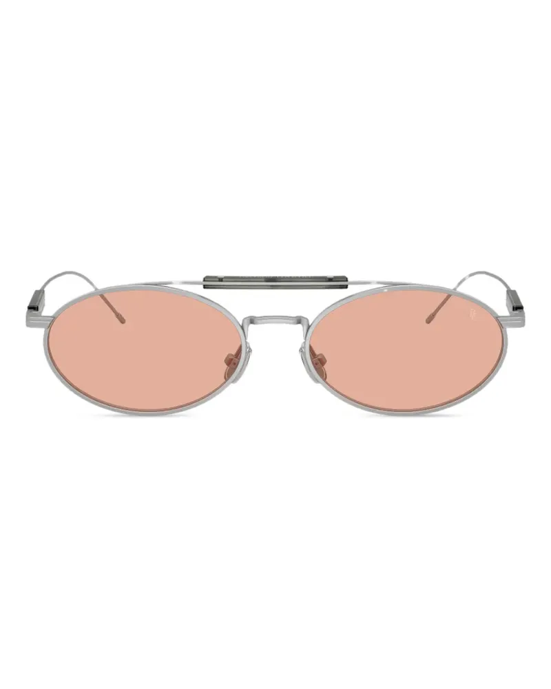 Brunello Cucinelli Sonnenbrille mit ovalem Gestell - Silber Silber