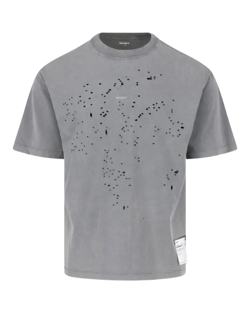 Satisfy MothTech T-Shirt in Distressed-Optik - Grau Grau