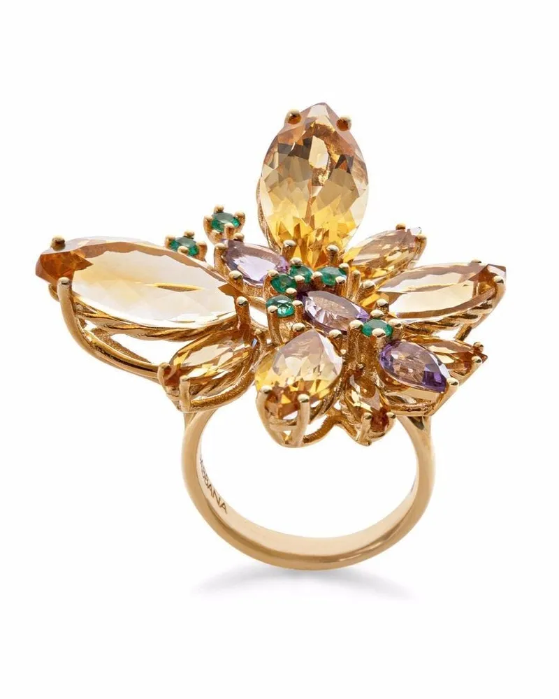 Dolce & Gabbana 18kt Butterfly Gelbgoldring mit Zitrin Gold