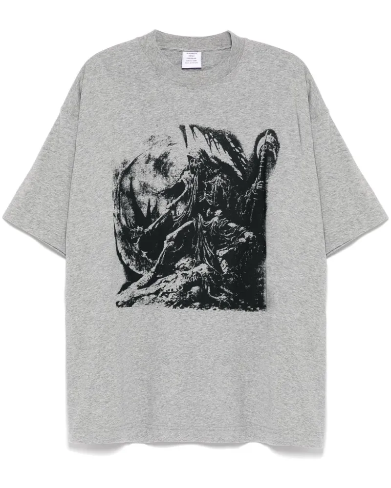 VETEMENTS T-Shirt mit grafischem Print - Grau Grau