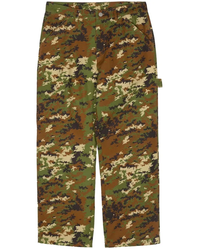 AWAKE NY Gerade Hose mit Camouflage-Print Braun