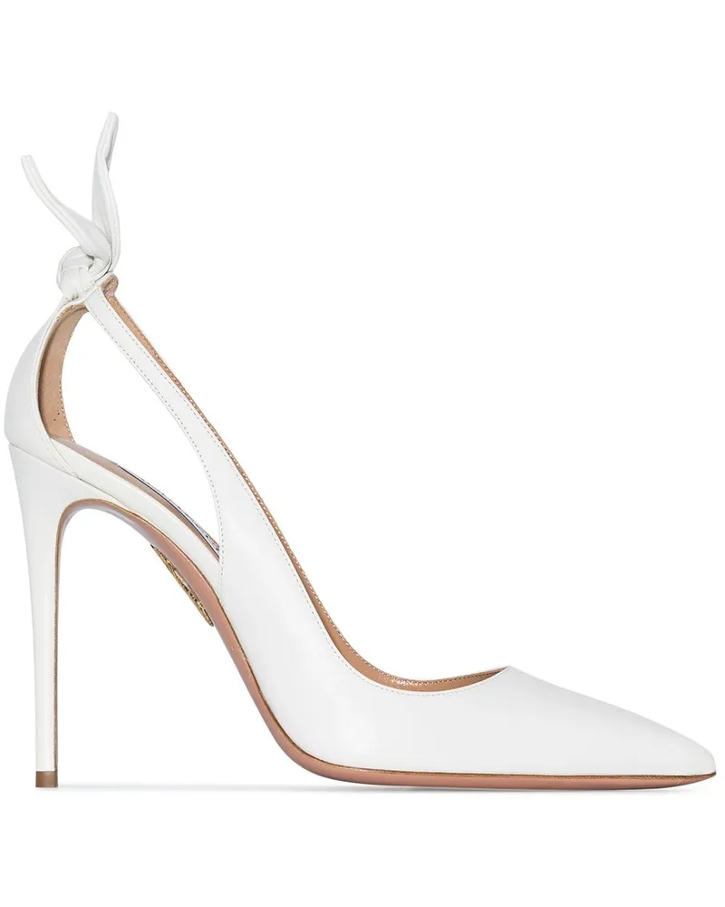 Aquazzura Pumps mit Schleife 105mm - Weiß Weiß