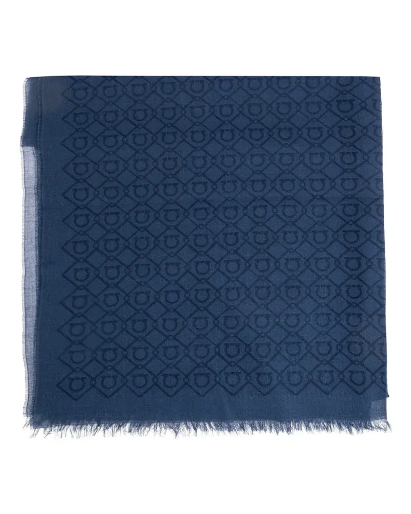 Ferragamo Stola mit Logo - Blau Blau