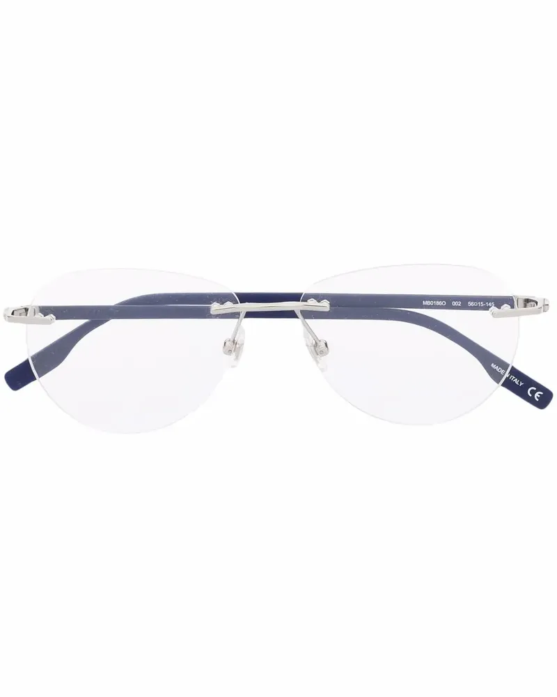 Montblanc Rahmenlose Brille mit mattem Finish - Silber Silber