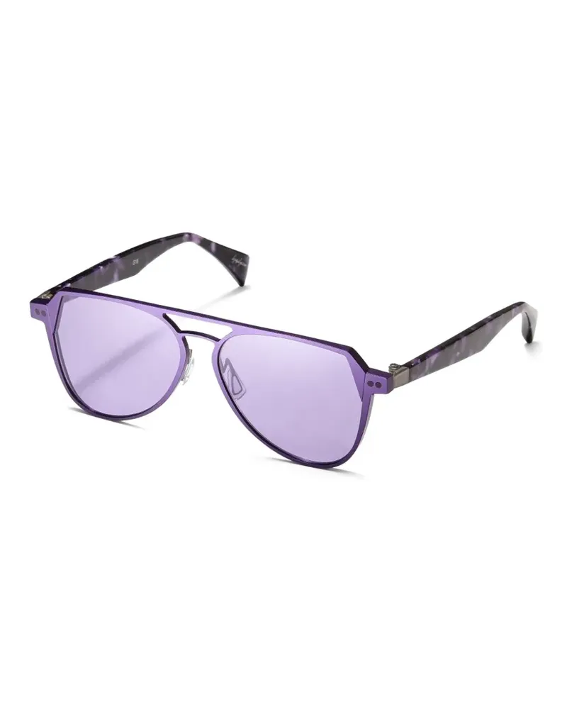 Yohji Yamamoto geometric-frame double-bridge sunglasses - Violett Violett