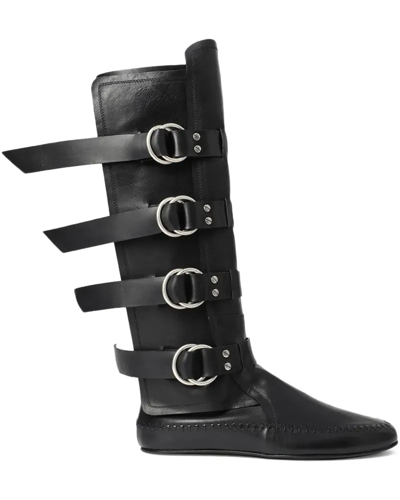 Ann Demeulemeester Siver Bikerstiefel - Schwarz Schwarz