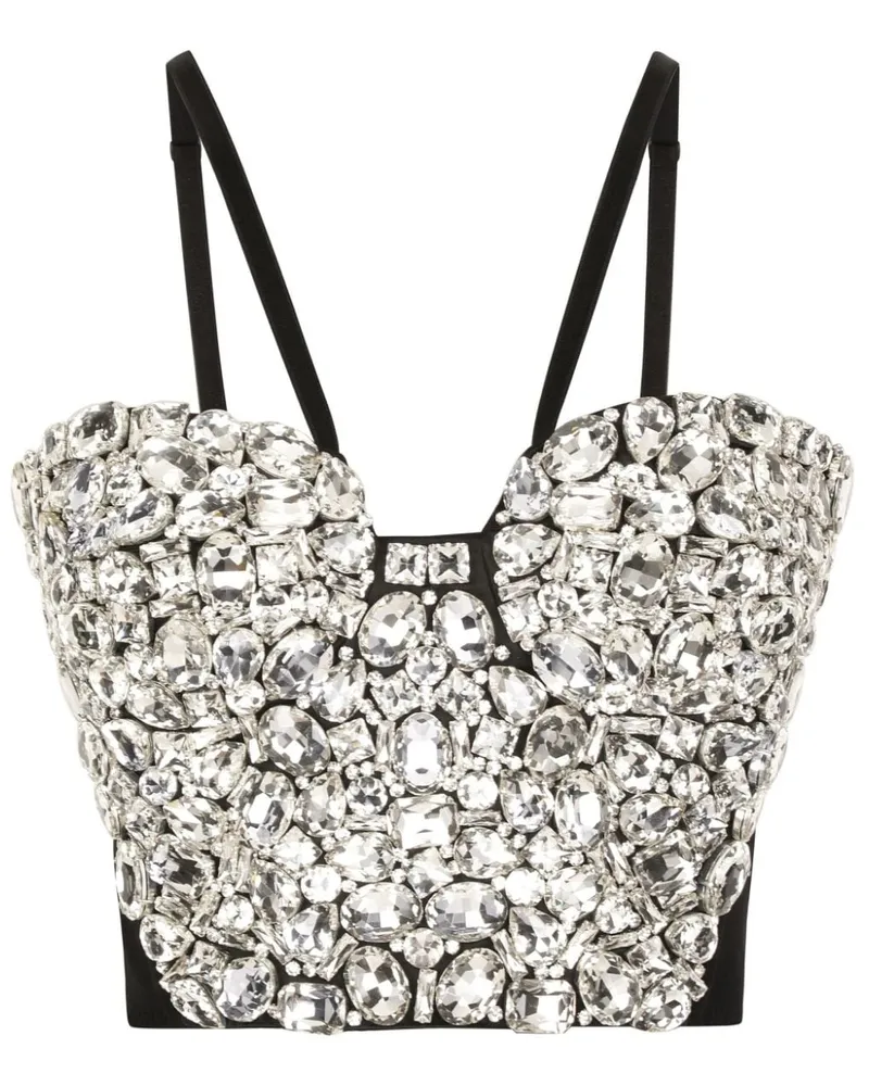 Dolce & Gabbana Cropped-Top mit Kristallen - Schwarz Schwarz