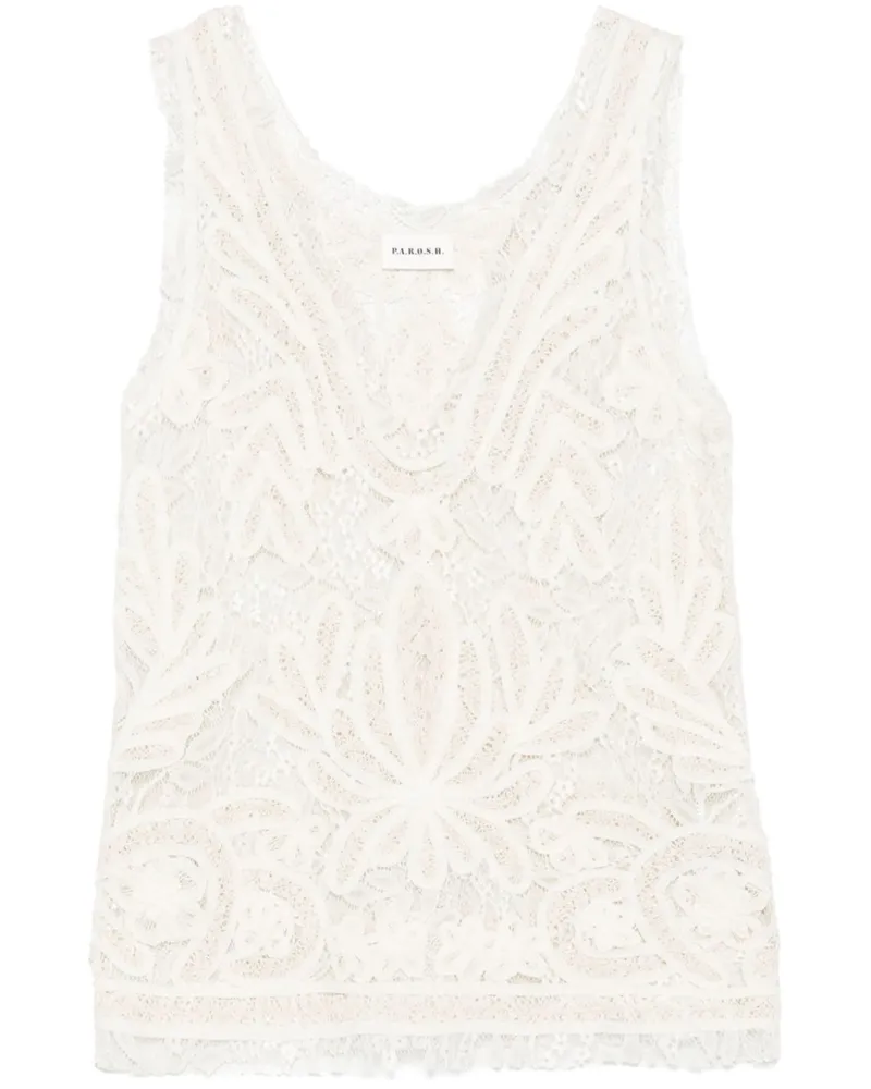 P.A.R.O.S.H. P.A.R.O H. Trägershirt aus Spitze - Nude Nude