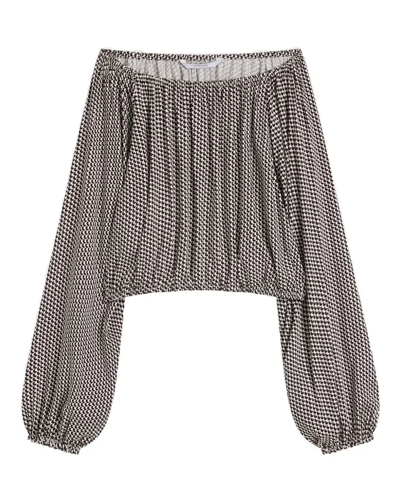 BONDI BORN Salema Ballonoberteil mit Polka Dots - Braun Braun
